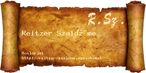 Reitzer Szalóme névjegykártya